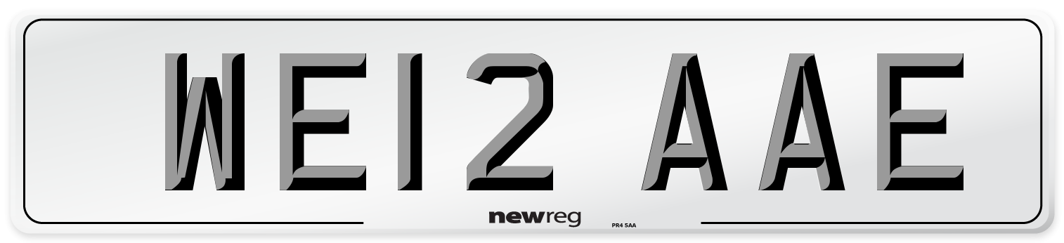 WE12 AAE Number Plate from New Reg